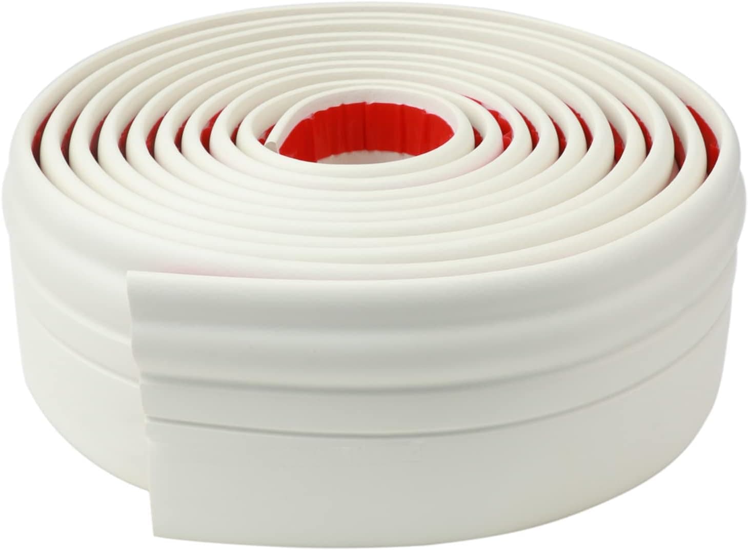 Frantie Flexible Baseboards Molding Trim, 4 Inch(W) x 16.4 Feet(L) Peel and Stick Rubber Wall Base Molding, Paintable Vinyl Wall Baseboard Moulding Trim for Floor Wall Base Cove Base