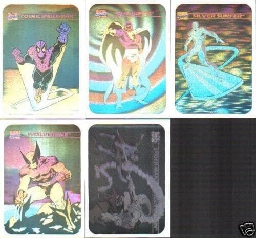 Marvel Universe Series 1 Complete 5 Hologram Trading Card Set 1990