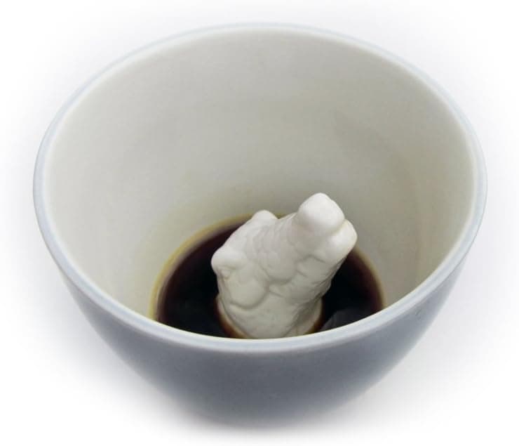 CREATURE CUPS Crocodile Ceramic Cup (15 Ounce, Wedgewood Blue) | Hidden Sea Animal Inside | Holiday and Birthday Gift for Coffee & Tea Lovers