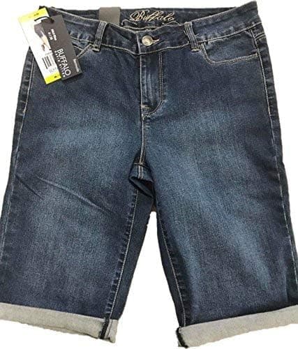 Buffalo by David Bitton Women's Samuella Mid-Rise Bermuda, Denim, Size 4.0