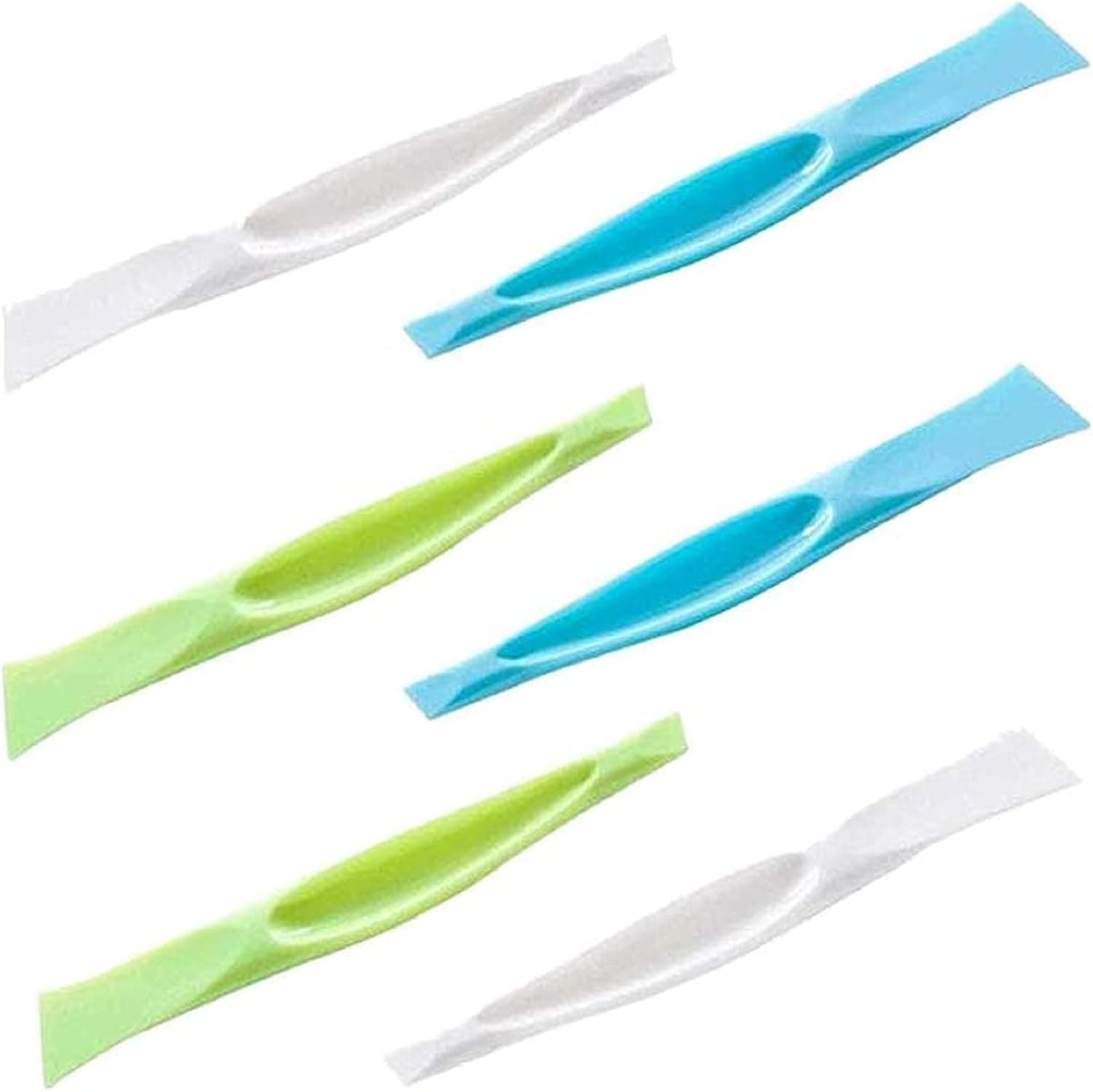 VANVENE 6 Pack Kitchen Plastic Multipurpose Stiff Grill Scratch Free Cleaning Tool Label Gum Scraper, Blue Green White