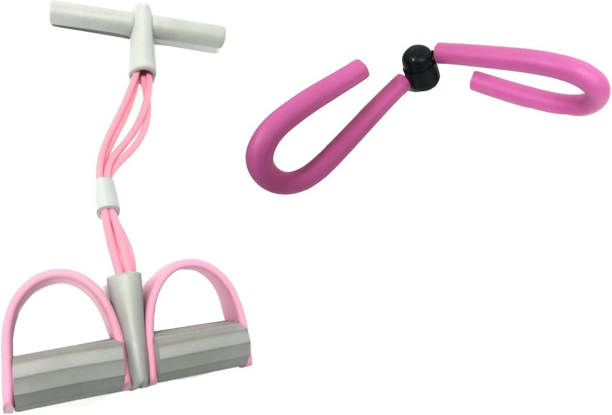 SOTASTIC 2 in 1 Arm/Leg Pulling Trimmer and Thigh Master Exerciser,Resistant Bands/Tubes, Bodybuilding Muscle Fitness Leg Toning Yoga Sport Slimming Training Equipment