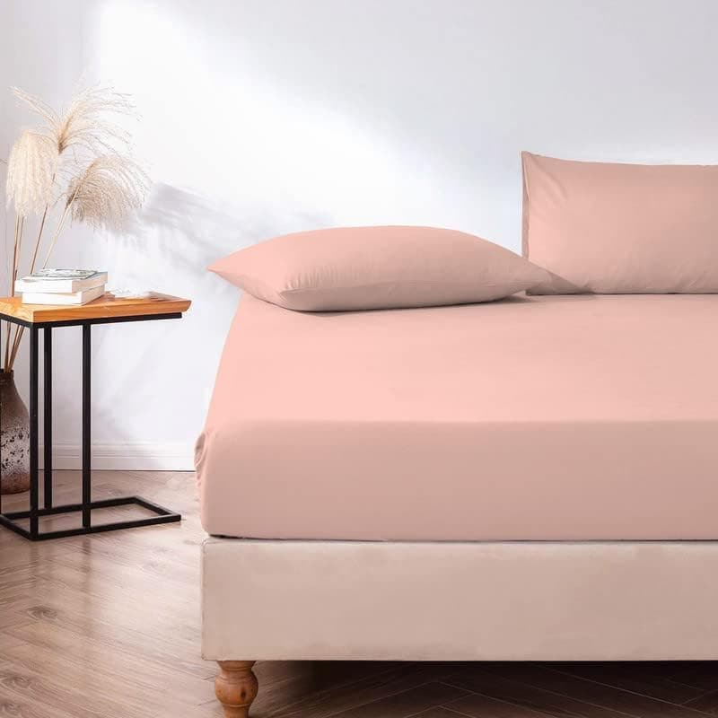 600 Thread Count Cotton Full Fitted Sheets Rose Pink 1pc, 100% Long Staple Cotton Sateen Bed Fitted Sheets fit Upto 15 inch Deep Pocket (Rose Pink Fitted Sheet Full 100% Cotton)