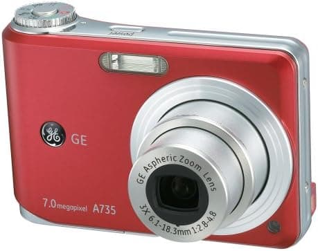 GE-A735 7MP Digital Camera with 3X Optical Zoom (Red)