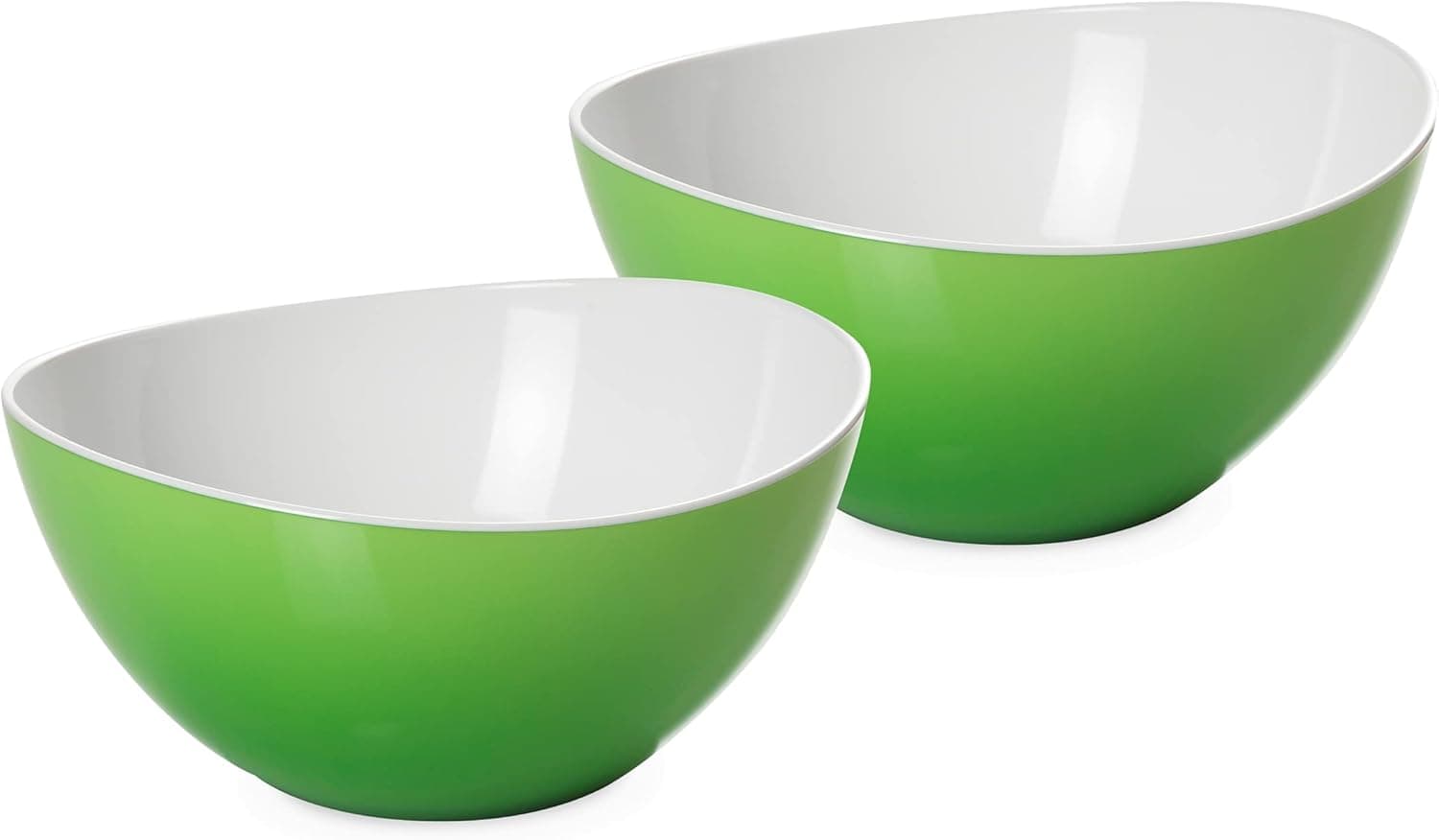 Omada 50-Oz Large Plastic Bowl: Red Colored Plastic Salad Bowls - Big Plastic Serving Bowls for Parties - Dishwasher Safe Plastic Pasta Snack Bowls - Colorful Chip Bowls - BPA Free – Set of 2 Bowls