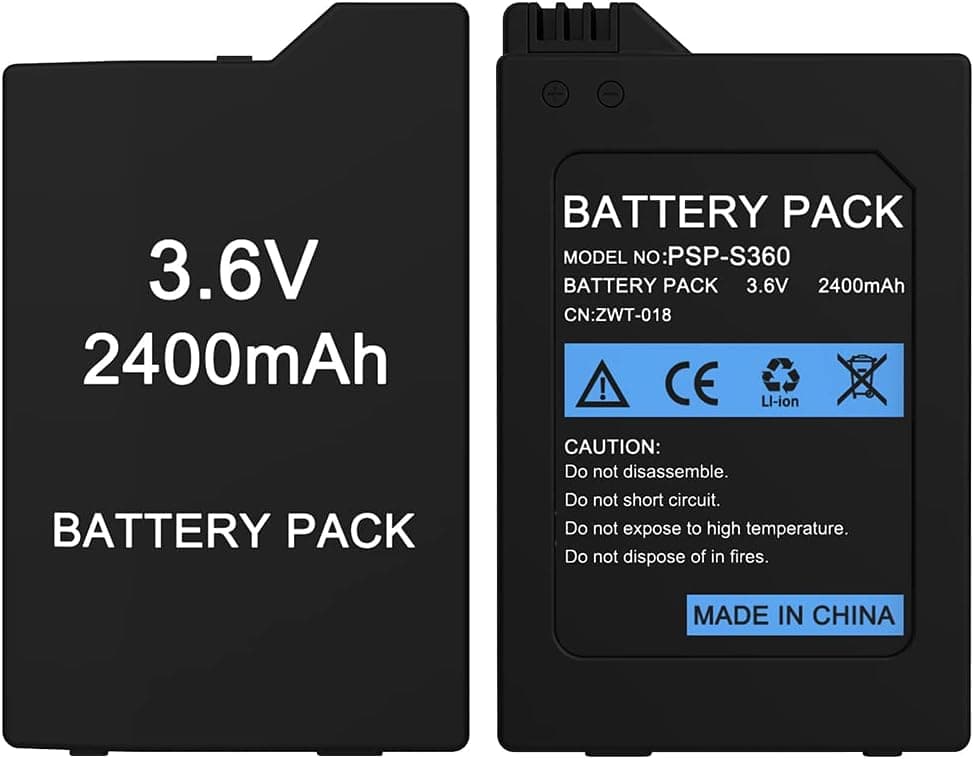 Conqto [2400mAh] Battery for PSP 2000/3000, 2022 New Upgrade Ultra-high Capacity Lithium Ion Battery Replacement Pack for PSP-S110/ PSP lite (Not for PSP 1000 Series)