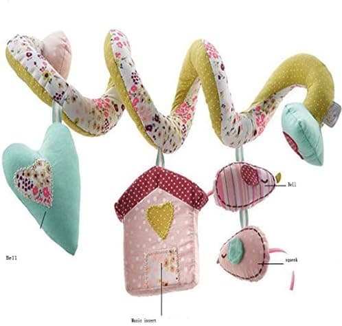 meistore 2015 Pink Wrap Around Crib Infant seat Spiral Activity Toy with Love Heart