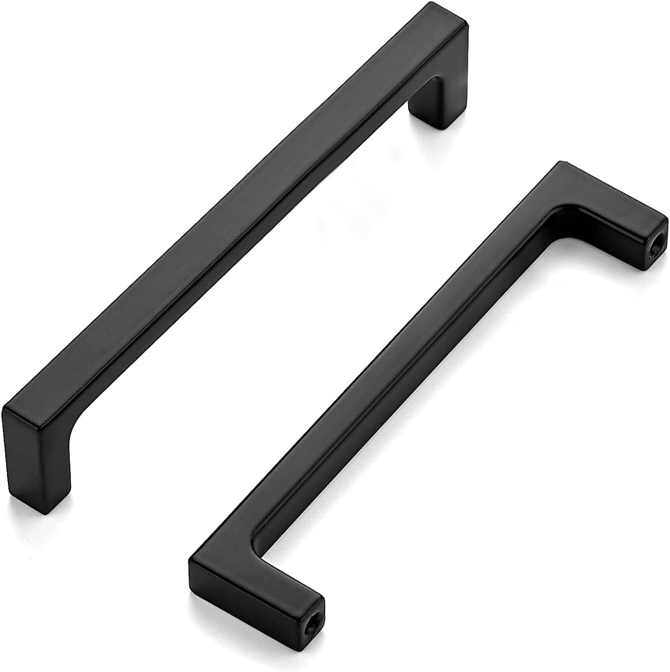 Ravinte 35 Pack 5 inch Hole Centers Matte Black Cabinet Pulls Kitchen Cabinet Handles Solid Drawer Pulls Kitchen Cabinet Hardware Kitchen Flat Black Drawer Handles Square Bar Cabinet Drawer Handles