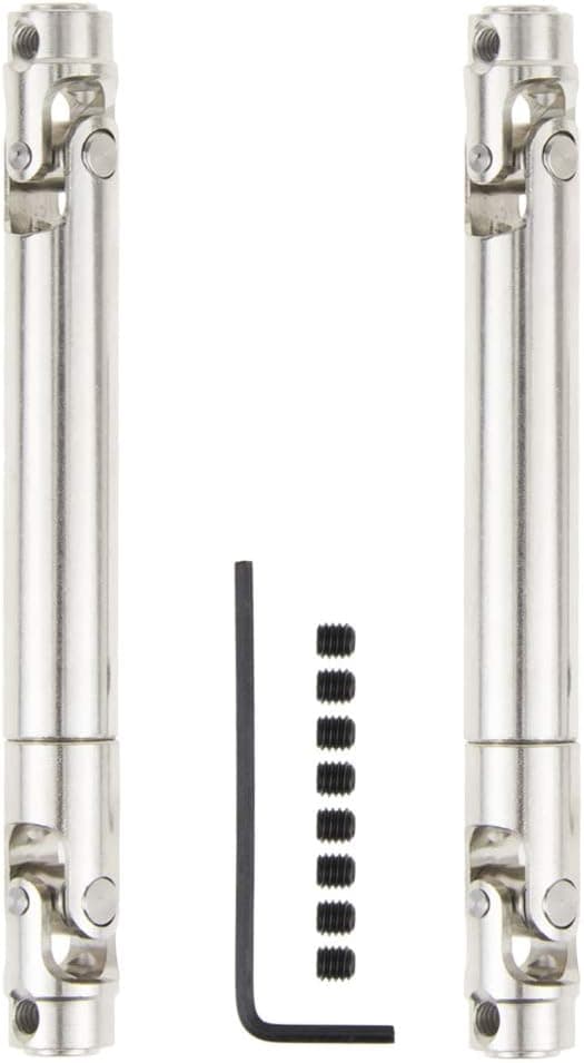 2Pcs Steel Crawler Drive Shaft CVD 110-155mm for 1/10 Scale Models RC Car SCX10 90021 90028/RC4WD/TAMIYA CC01/D90 (Silver)