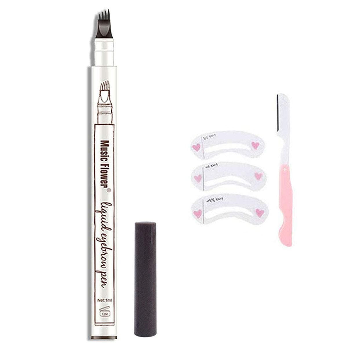 HSEE Eyebrow Tattoo Pen, Microblading Eyebrow Pen, Waterproof Eyebrow Pencil for Professional Makeup, Draws Natural Brow Hairs & Fills in Sparse Areas & Gaps, Lasting eye makeup, Dark Grey, 1 Count