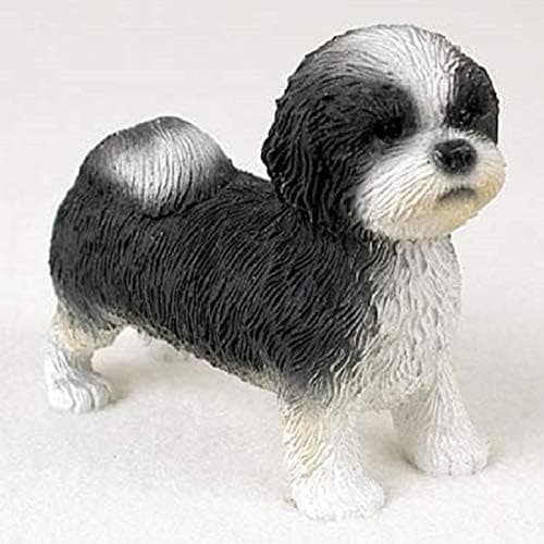 Shih Tzu Black & White Puppy Cut Figurine