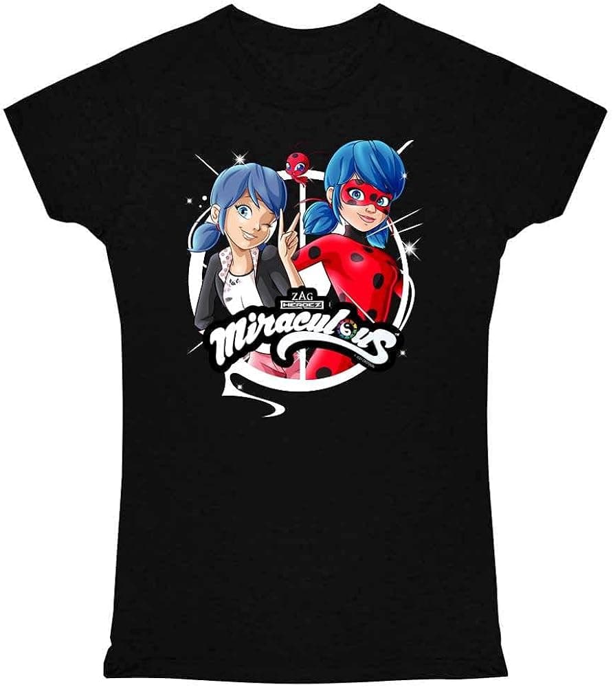 Pop Threads Miraculous Ladybug and Cat Noir Merch Marinette Tee Shirt for Women