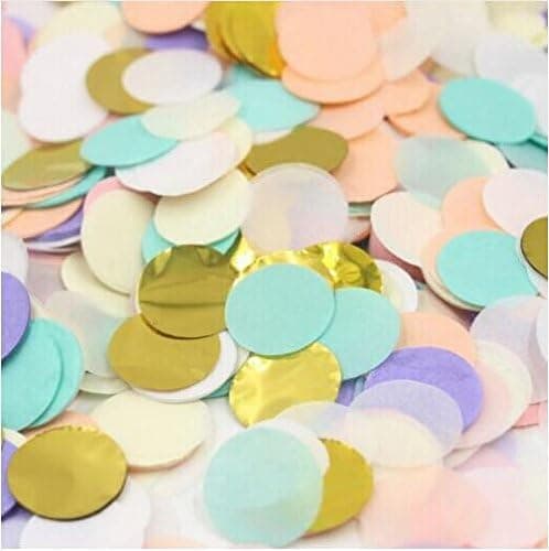 Since 600pieces 2 Inch Pastel Confetti for Wedding Table Decoration Party Favor Push Pop Confetti (Pastel Gold)