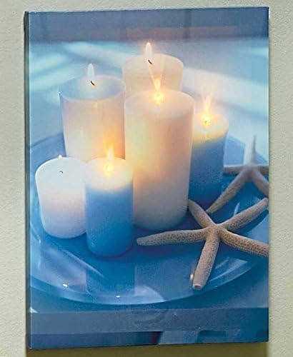 Lighted Candles on Display Wall Art