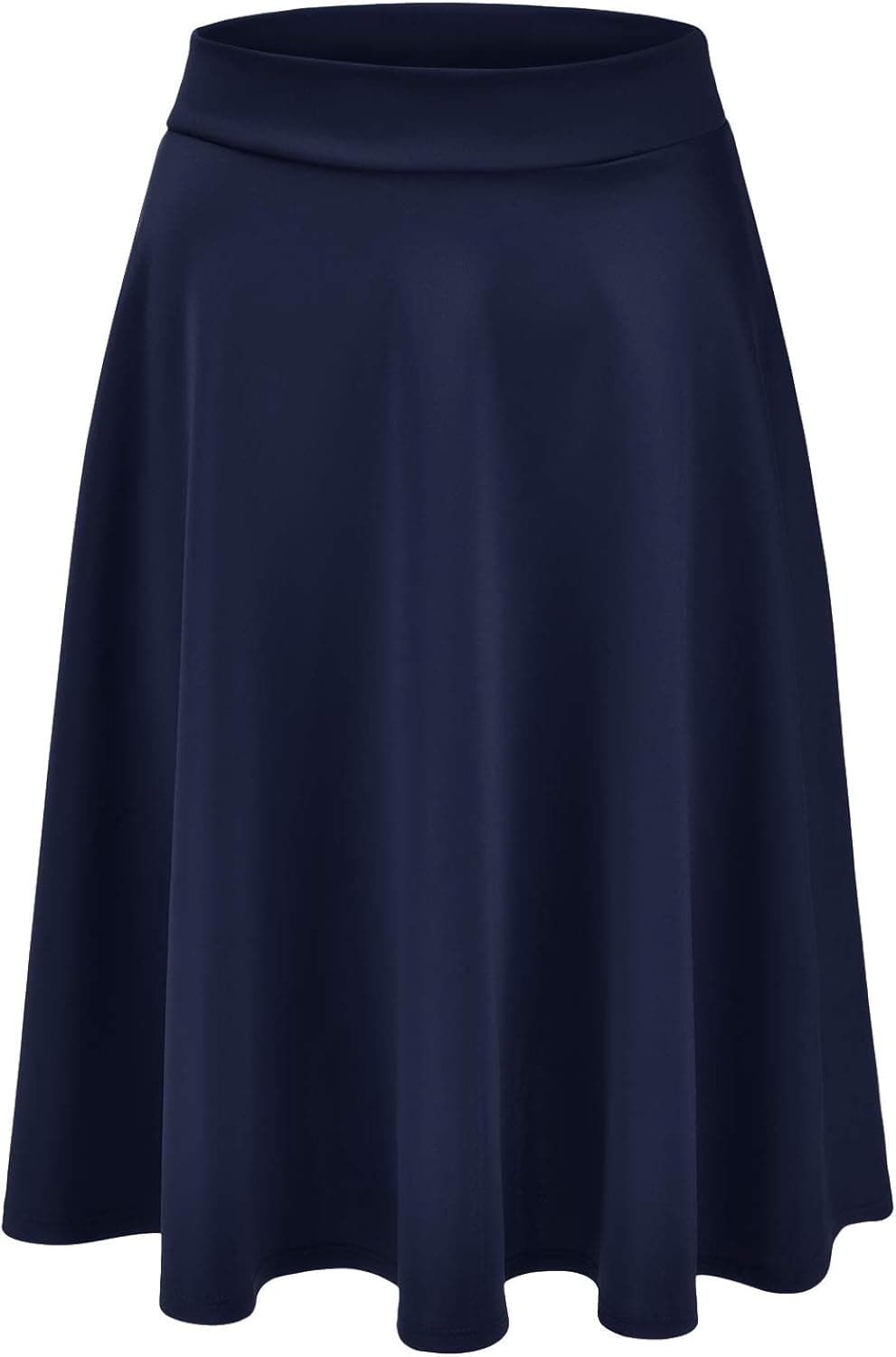 EIMIN Women's Basic Versatile Stretchy Flared Casual Midi Skater Skirt (S-3XL)