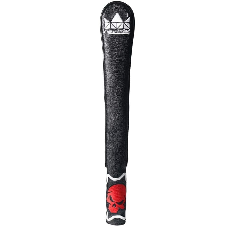 CRAFTSMAN GOLF Red Skull Black Red Alignment Training Stick Cover Case Holder Hold 2 Sticks