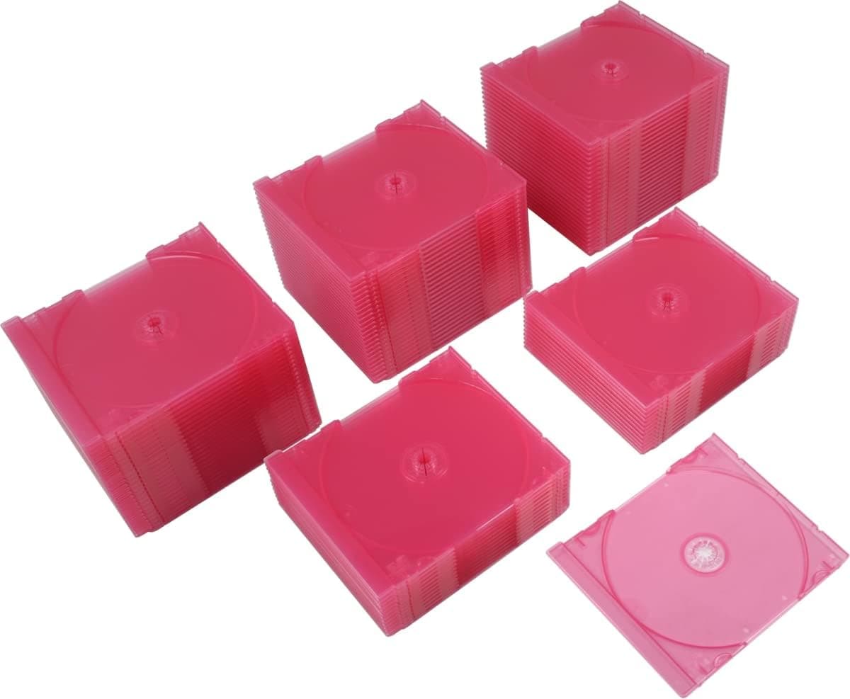 100 Transparent Pink Colored Replacement CD Trays / Inserts for CD Jewel Boxes! #CDIS80TP - Fits any standard size 10mm Jewel Box!