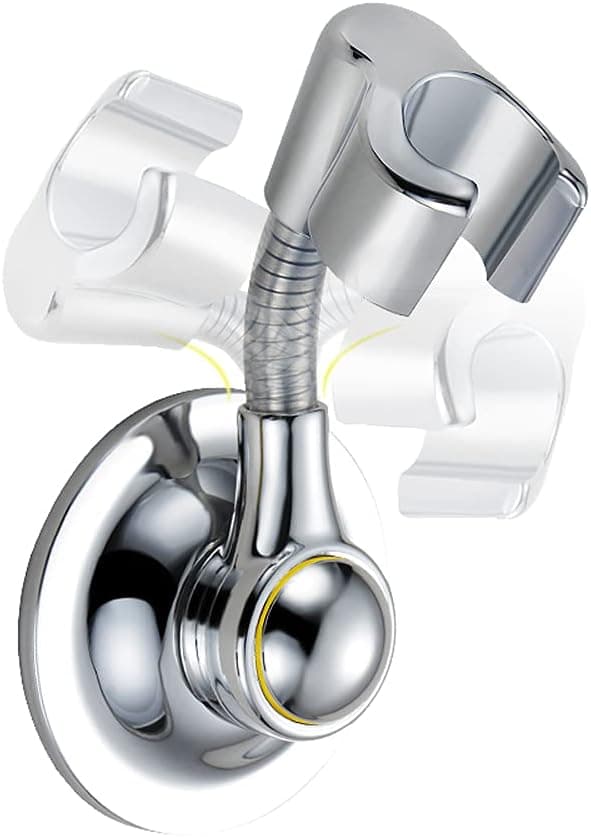 Bafeel Shower Head Holder Suction Cup Handheld Bracket Adjustable Height Shower Holder, Removable Wall Mounted Suction Bracket (One Shower Head Holder)