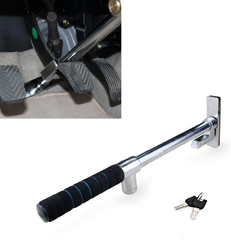 Xgunion Adjustable Brake Pedal Lock Security Car Auto Stainless Steel Clutch Lock Anti-theft