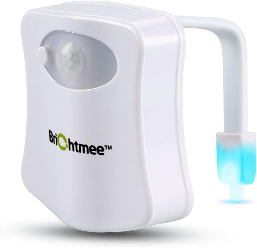 BrightmeeTM 8 Colors Motion Activated Toilet Night light Fit Any Toilet-Water-resistant Bathroom Night Light Easy Clean -For Midnight Convenience and Children Funny Potty by Brightmee