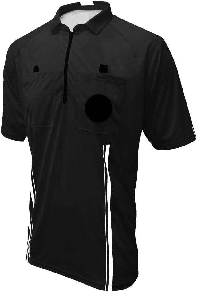 Winners Sportswear New USSF Pro Soccer Referee Jersey (Black, Adult Medium)