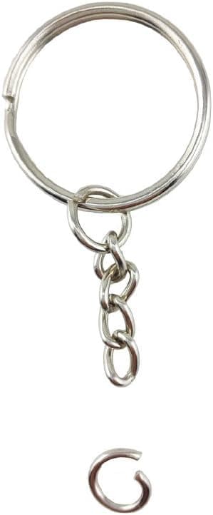 yueton Pack of 100 25mm/0.98" Split Key Ring with Chain