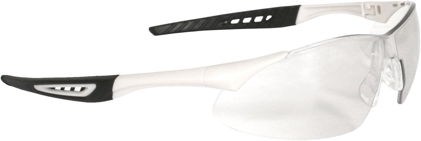 Radians RK4-11 Rock Lightweight Design White Frame Safety Glasses with Rubber Tipped Temples