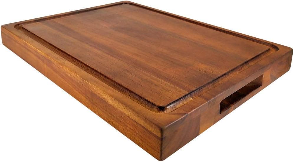 Cutting Board - Wood Cutting Boards for kitchen Large Chopping Board 16x12 American Acacia Hardwood Carving Countertop Block with Juice Groove for Meats Bread Fruits (acacia)