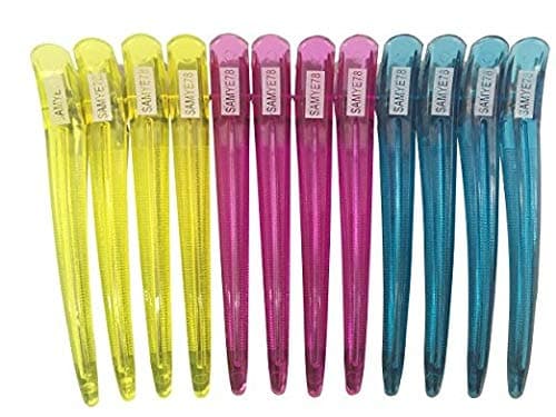 B.A.S.T. 12pcs Transparent Sectioning Plastic & Metal Duckbill Clips Hairdressing Salon Hair Grip DIY Hair-Styling Accessories Hair Clips, Non-slip Hair Barrettes for Women, Girls and Hairdresser