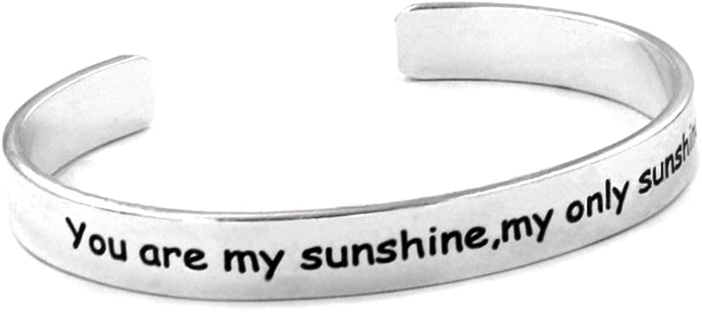 Youngdee Inspirational Gifts for Women & Teen Girls Message Cuff Bracelet Personalized Birthday Jewelry