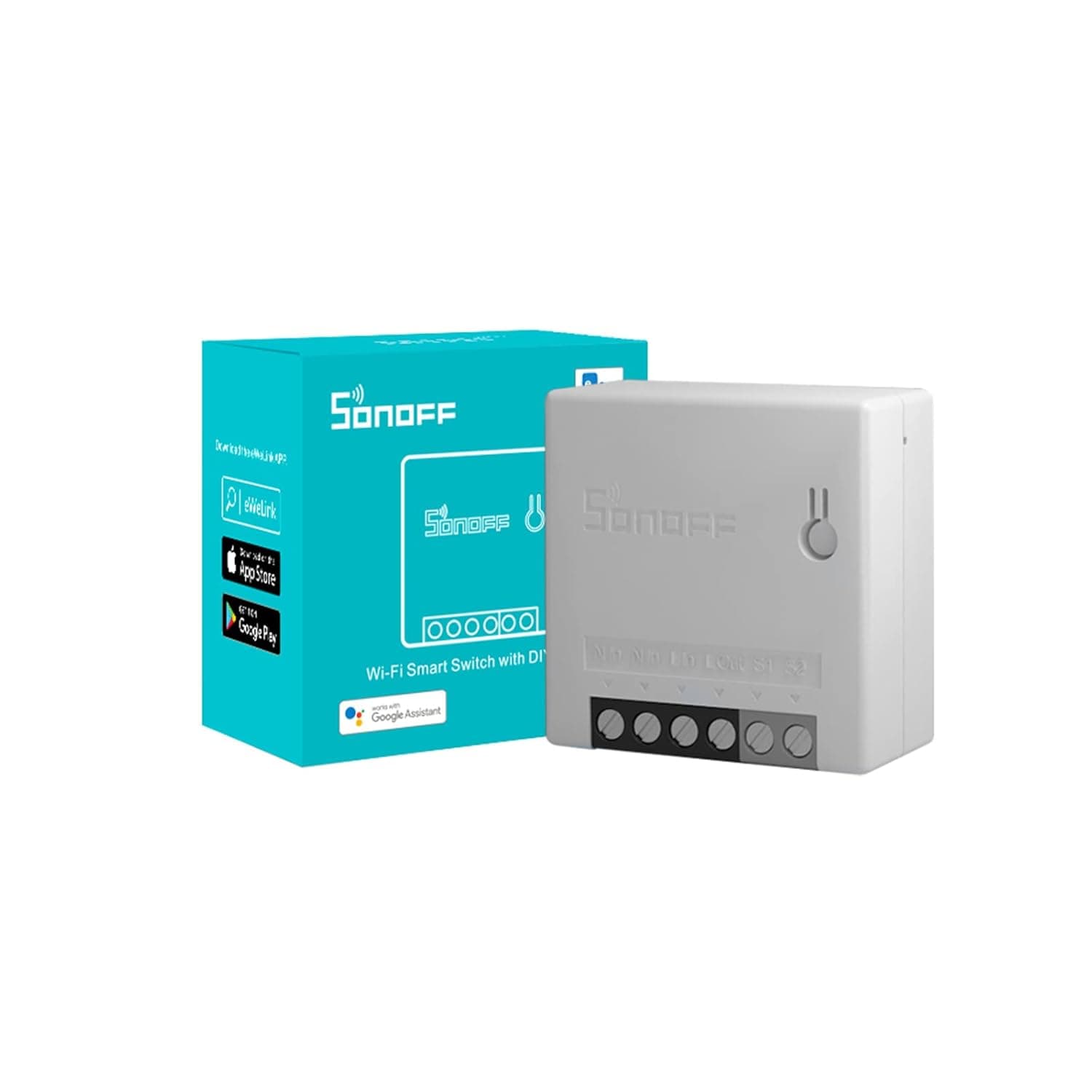 SONOFF Mini R2 10A Smart WiFi Wireless Light Switch, Universal Module for Smart Home Automation Solution, Works with Amazon Alexa & Google Home Assistant, No Hub Required