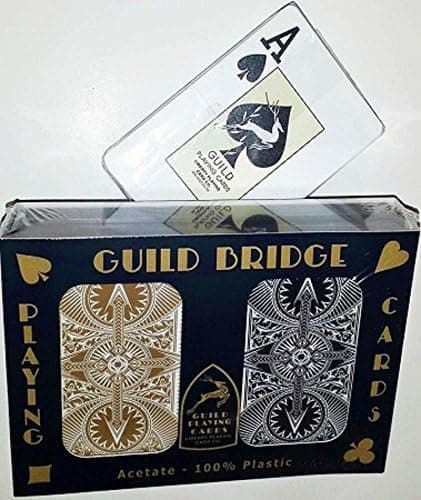 Guild Arc and Arrow Black & Gold Bridge Jumbo Index Playing Cards Plastic