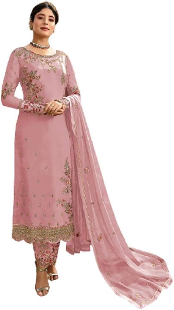 Prija Collection Ready to Wear Indian Pakistani Ethnic Wear Designer Straight Salwar Kameez Suit for Womens