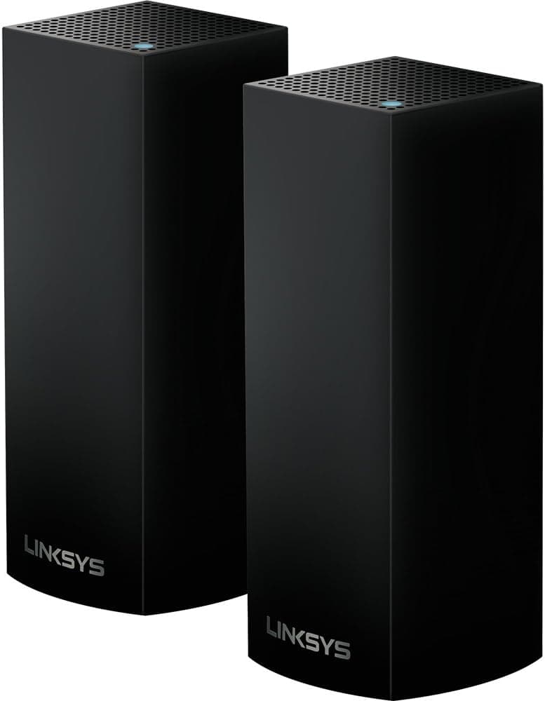 Linksys WHW0302B Velop Intelligent Mesh WiFi System: AC4400, Tri-Band Wi-Fi Router, Wireless Network for Full-Speed Home Coverage (Black, 2-Pack)