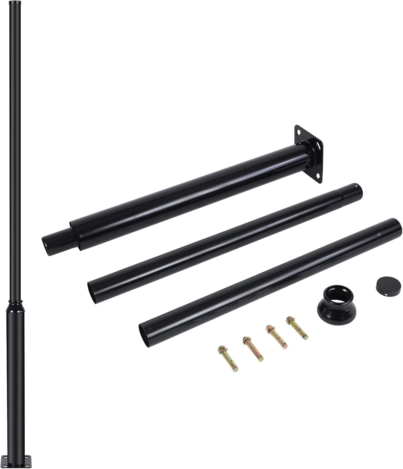 nartine Solar Lamp Post Outdoor Street Lamp Posts for Outdoor Lights Solar Light Pole Lighting Lantern Post with Base Accessory for Backyard, Patio, Walkway, Street