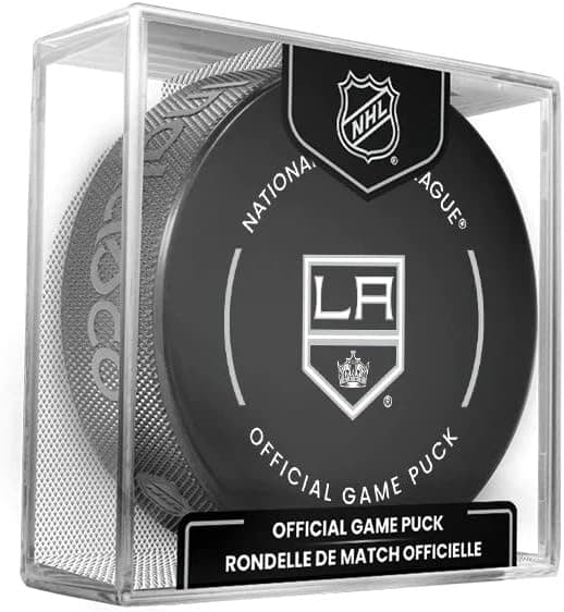 Kings Official Game Hockey Puck with Holder