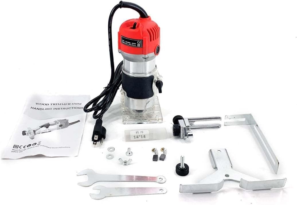 HOTSTORE Palm Router, Laminate Triming Wood Router Joiner Tool Device 30000RPM 1/4'' 800W