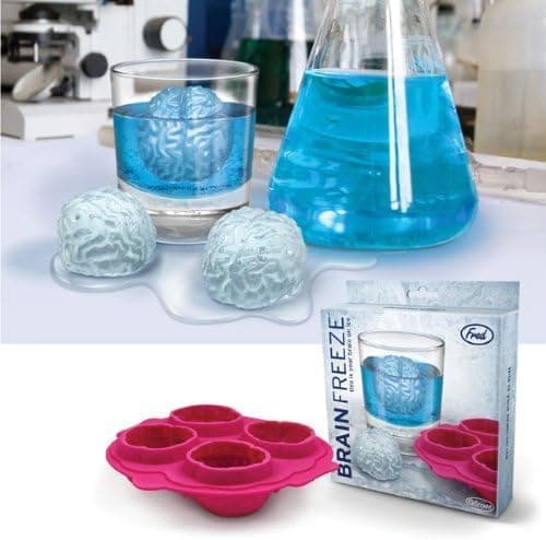 Fun Freeze Brain Shaped Ice Cube Tray Makes 4 Cubes