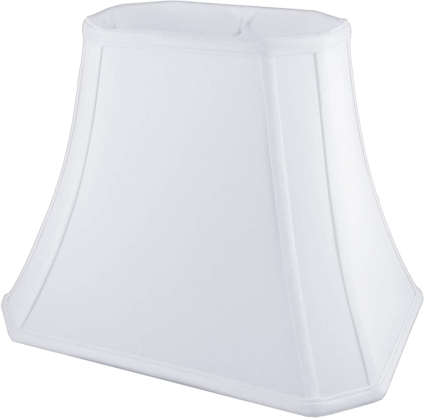 American Pride Soft Shantung Rectangle Tailored Lampshade, (5.5 x 8.5) x (10.5 x 15) x 11.25-Inch, White