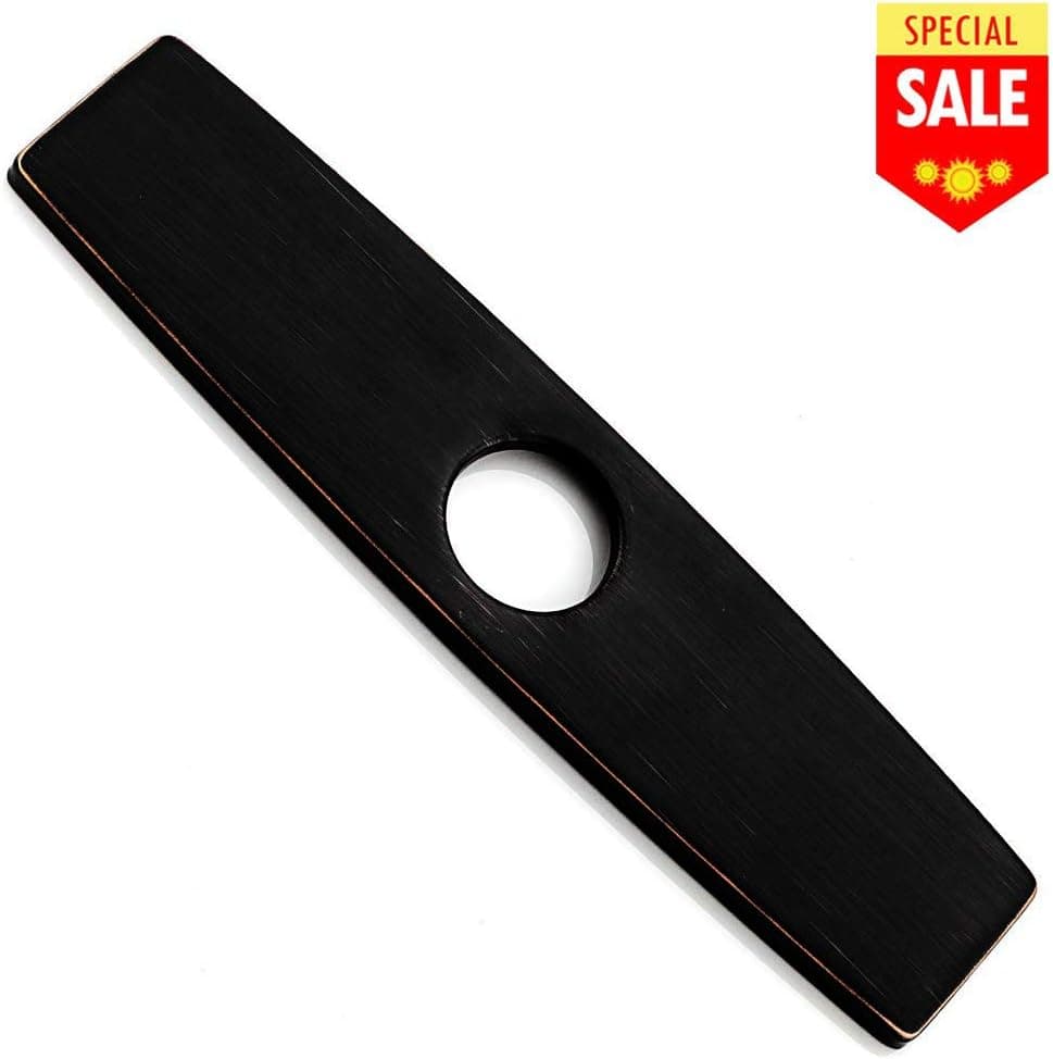 VESLA HOME Kitchen Sink Faucet black Cover Deck Plate Stainless Steel Escutcheon