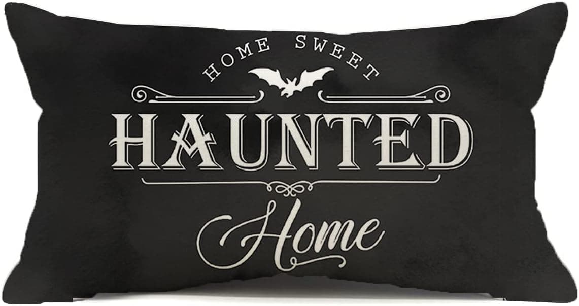 Kithomer Halloween Decor Pillow Covers 12x20 Halloween Decorations Black Saying Hocus Pocus Haunted Home Farmhouse Outdoor Fall Pillows Decorative Throw Cushion Case for Home Couch
