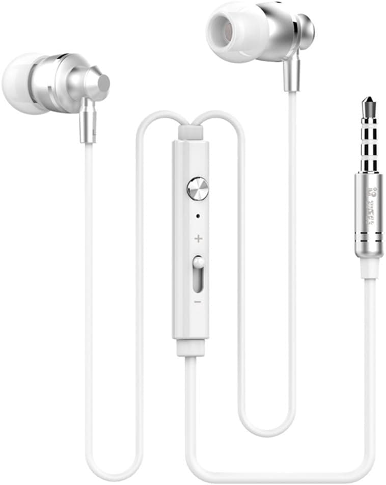 Earphones, VEGO 3.5mm Jack Metal Aluminum Magic Sound Stereo Rich Bass In Ear Headphones Earbuds with Mic, Remote and Volume Control -Silver