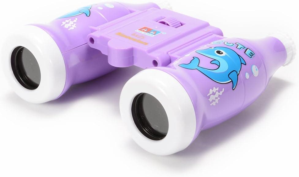 GoaPly Creative Children Cute Bottle Style Mini Toy Binoculars for Outdoor Nature Exploration/Bird Watching/Travel - 6x Magnification - Especially for Little Hands (Purple)