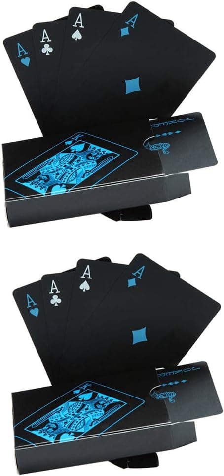 hopefulcom Waterproof Poker Cards Black PVC Playing Cards Set Professional Poker Poker Deck Plastic Poker for Your Poker Pleasure