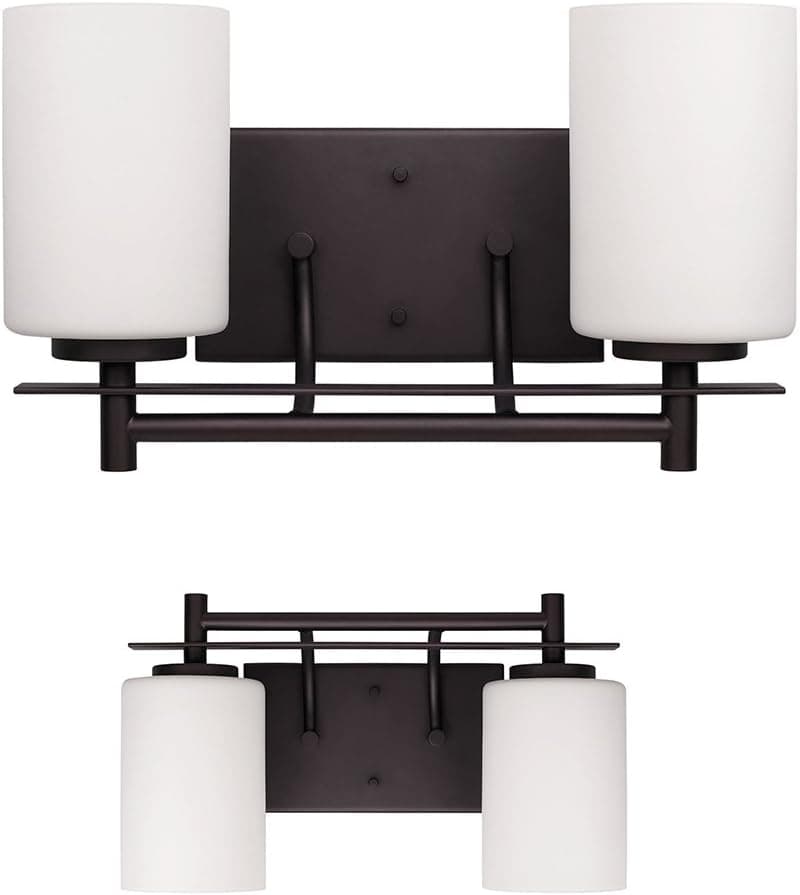 2 Bulb Vanity Light Bar Wall Fixture Interior Lighting, Oil Rubbed Bronze