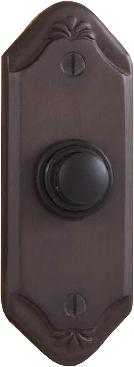Casa Hardware Sprig Design Solid Forged Brass Metal Doorbell with Push Button in Oil Rubbed Bronze Finish