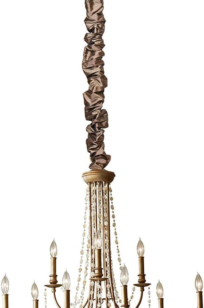 Dk Putty 100% REAL Silk Chandelier Chain Cover with Velcro Closure 6 ft long