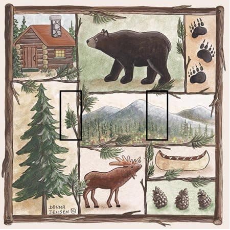 Cabin Fever DJ Double Toggle SwitchStix Peel and Stick Switch Plate Cover Décor - 2 Units