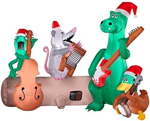 Holiday Living 5.24-ft Lighted Alligator Band Christmas Inflatable ~ Plays Music