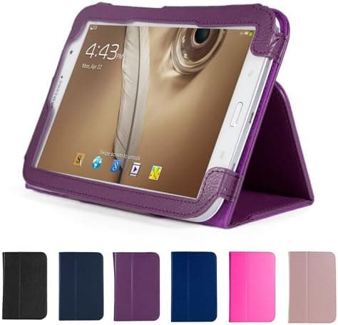 GMYLE Purple Premium Slim Folio PU Leather Stand Holder Case for Samsung Galaxy Note 8.0 Inch N5100 Tablet